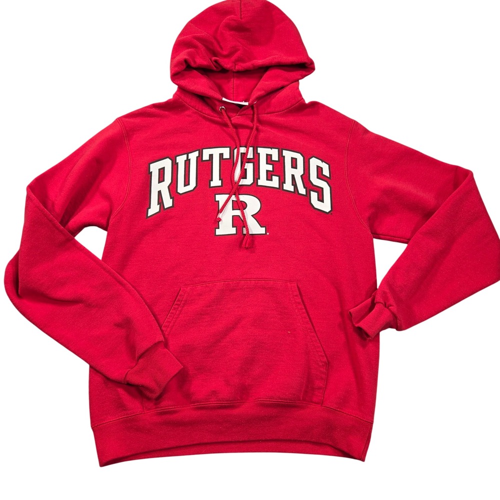 Rutgers University Hoodie Mens Small Red Scarlet Knights Champion Sweatshirt